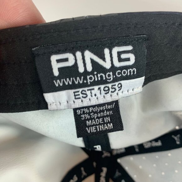 Ping Golf Navy Blue Green Floral Print Relaxed Fit Strapback Adjustable Hat - Picture 6 of 7